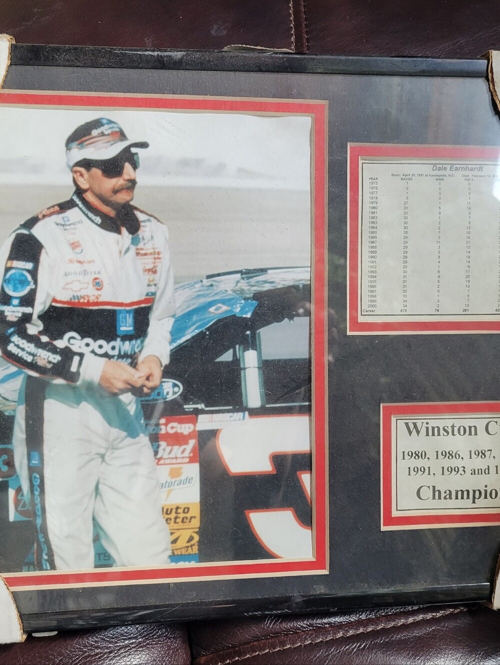 Framed 1994 Dale Earnhardt Racing Photo - Black, Red, White (115)